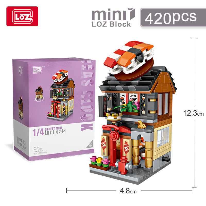 DIY Loz Brick Building Block Flower Bouquet Street Mini Micro Self
